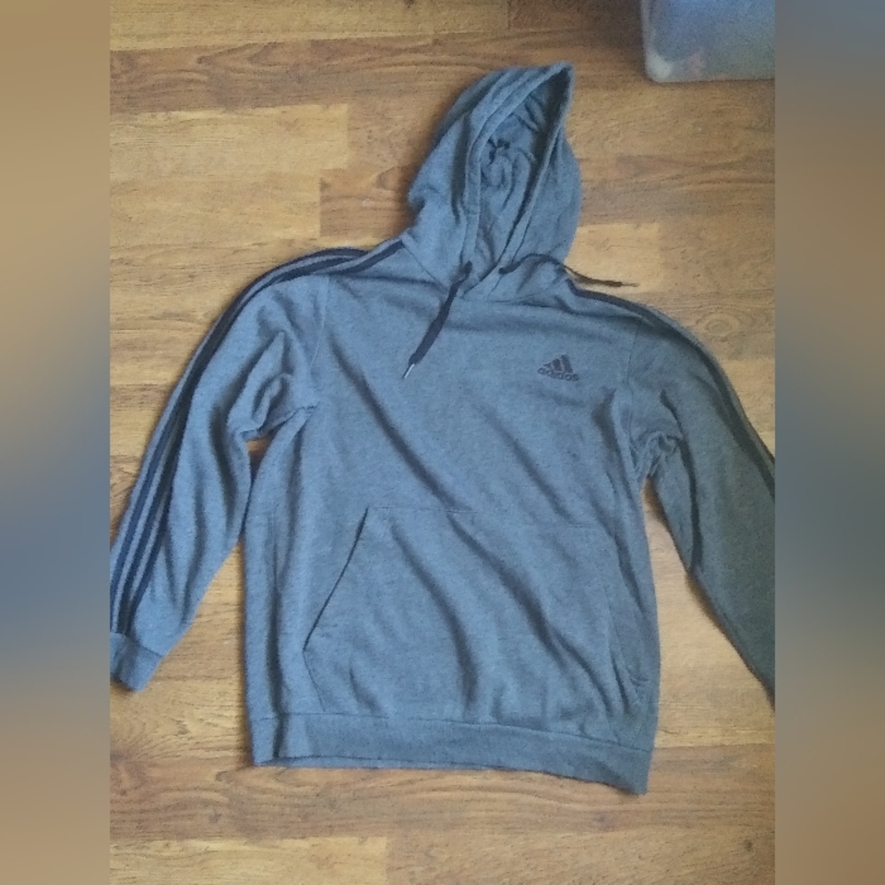 Adidas Large Hoodie Grey/ Black